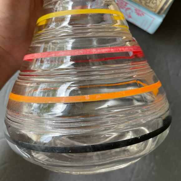 Vintage Anchor Hocking Banded Ring Flask Decanter No Stopper - Picture 9 of 9